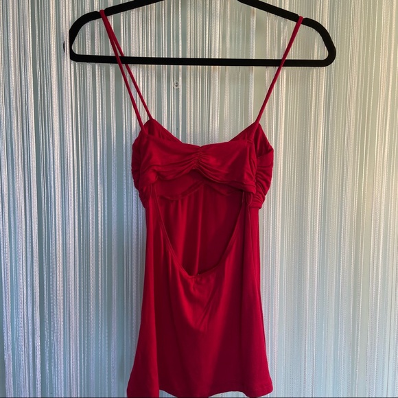 Red Padded Open Back Tank Top NWT Size XS - Picture 3 of 13
